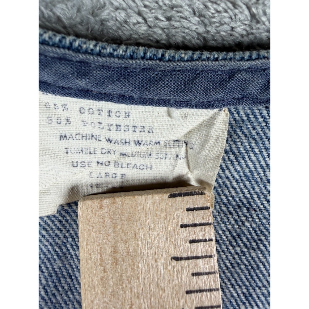 Vtg Denim Vest Mens Large Made USA Button Front Blue Jean Western - Picture 5 of 9